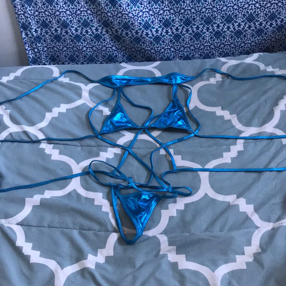 Sexy electric blue one piece